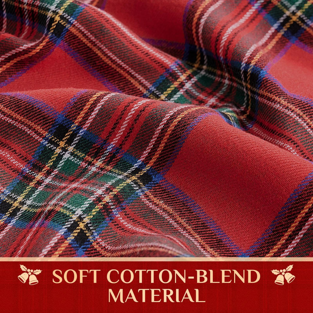 Christmas Checkered Tablecloth Rectangle, Red, 54 x 80 Inch