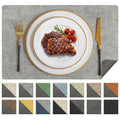 Placemats Set of 6, Reversible Faux Leather Wipeable Table Mats