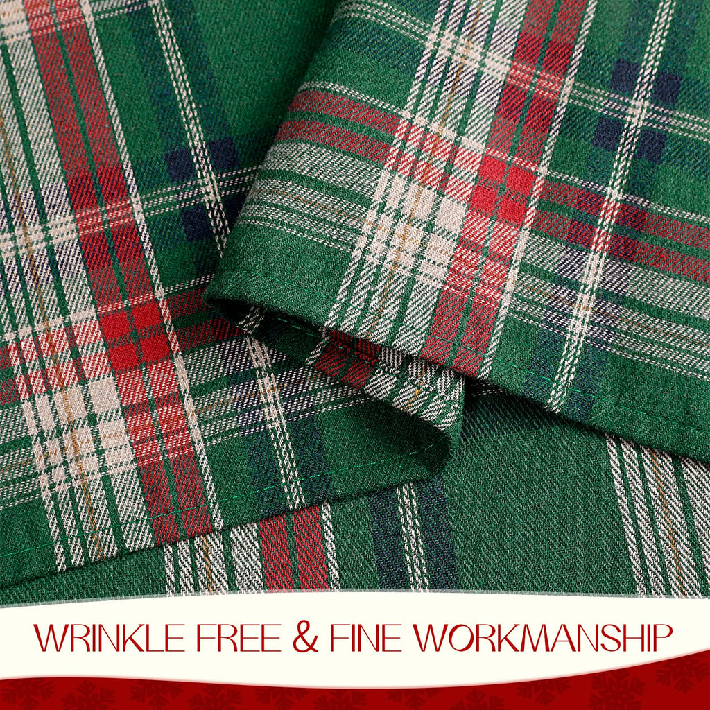 Christmas Checkered Tablecloth Rectangle, 54 x 80 Inch, Green