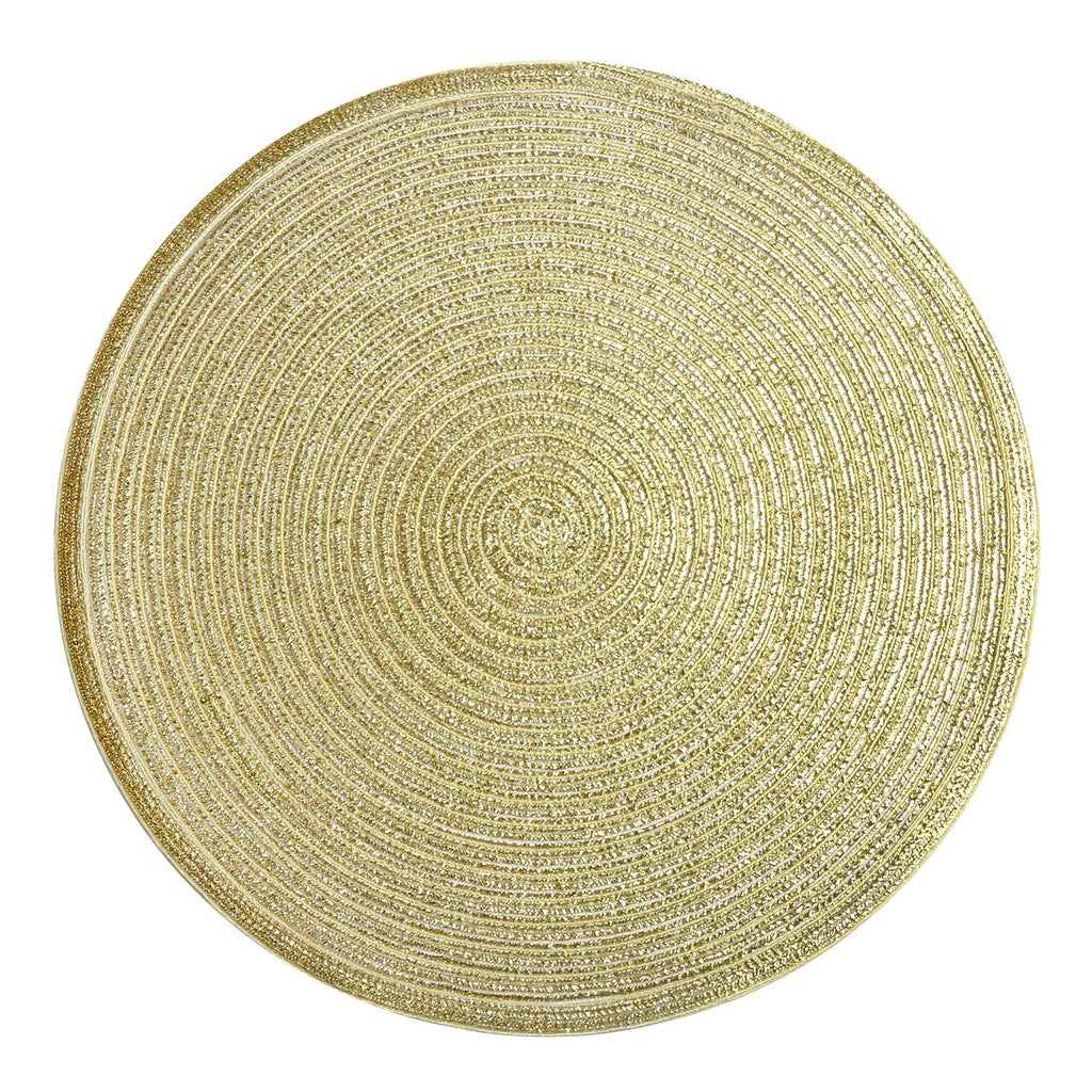 Gold Glitter Round Placemats Set