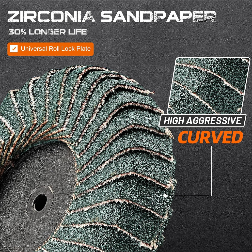 Sbestily 13PC Mixed Curved Flap Disc 2 Inch Die Grinder Sanding Discs Kit