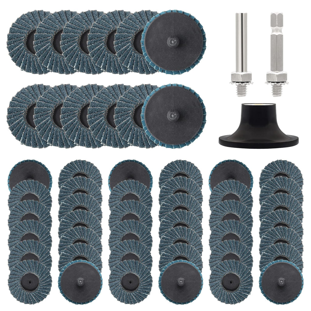 Bonsicoky 48 Pcs 2 Inch 40 Grit Sanding Discs with Disc Pad Holder