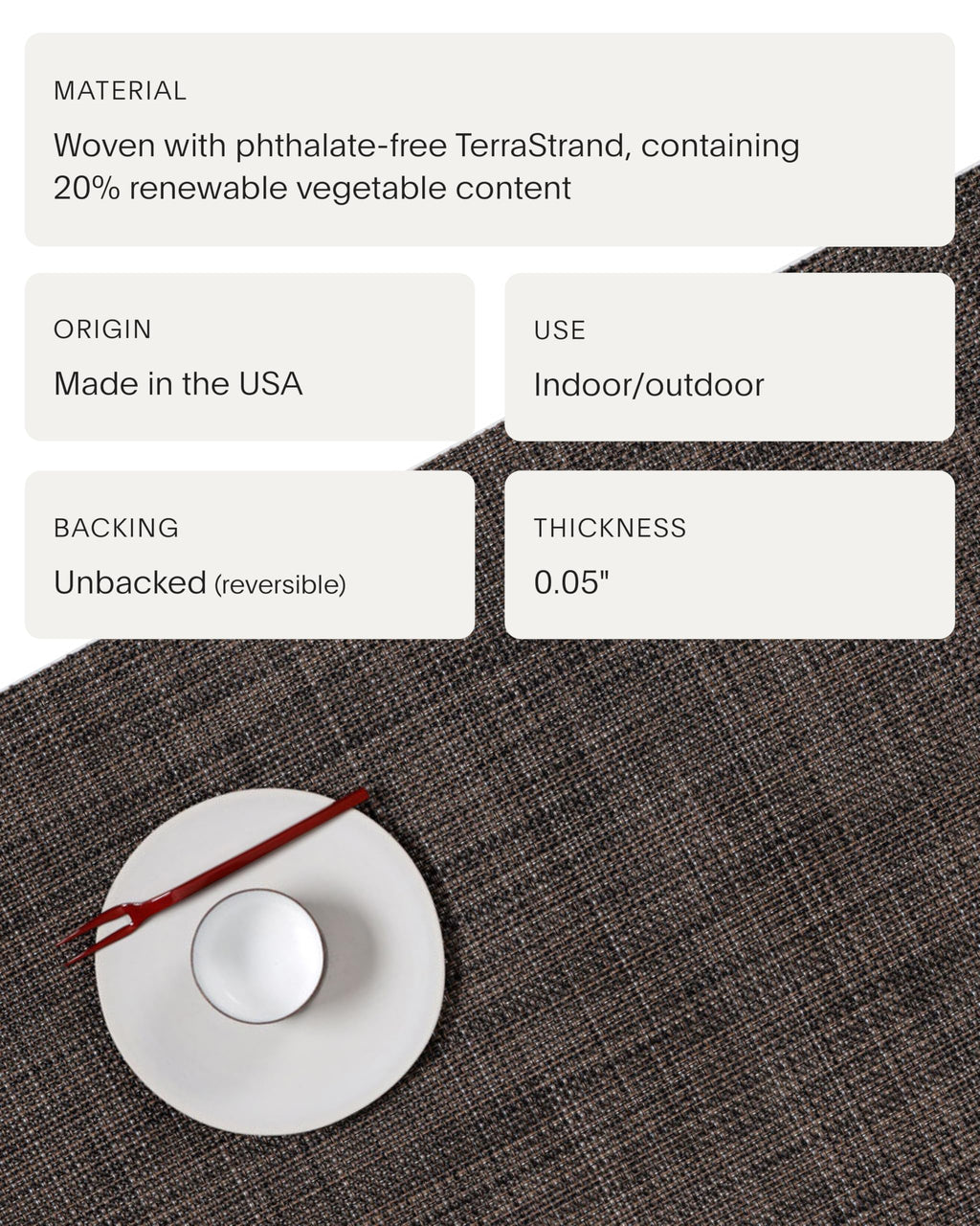 Mini Basketweave Placemats, Round Woven Placemats Set of 4