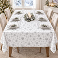 Winter Snowflake White Rectangle Tablecloth 60 x 84 Inches