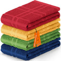 Large Kitchen Towels, 100% Cotton, Plaid Rags, 15 x 25, Assorted