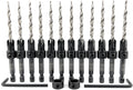 FTG USA 12 Pc #10 (3/16") Countersink Drill Bit Set with Tapered Drill Bits