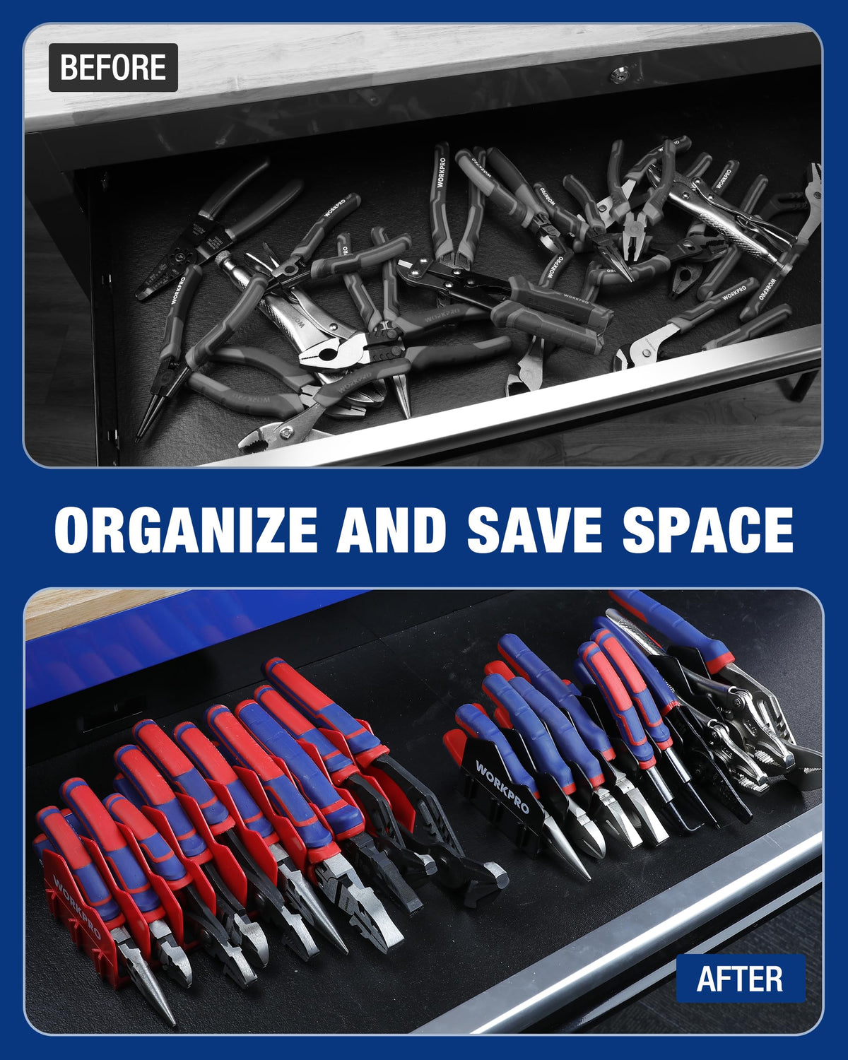 2-Pack Plier Organizer Rack, 20-Slot Tool Organizer and Storage