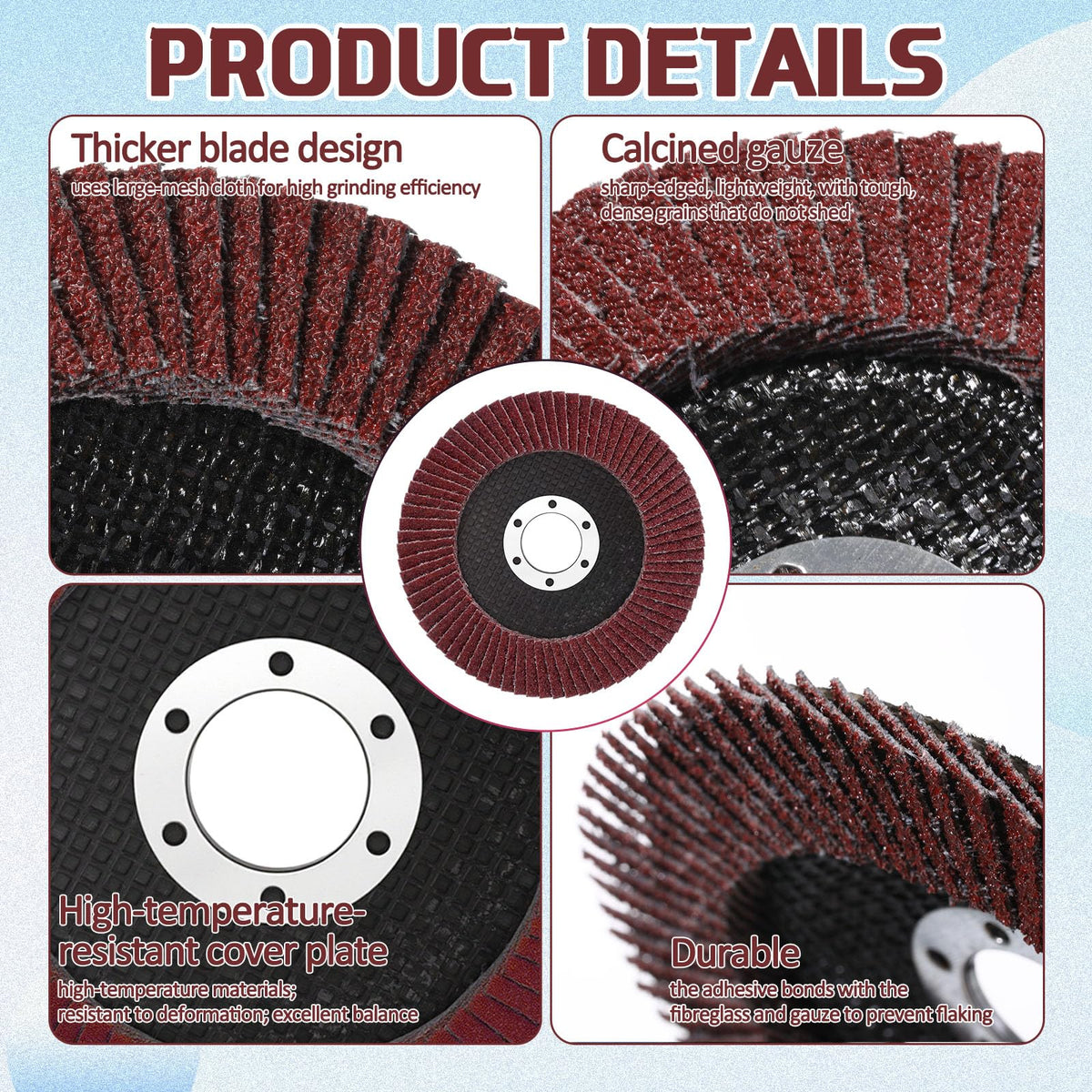 Landhoow 40 Pack Flap Discs 4 1/2 Inch for Angle Grinder 4.5 x 7/8 Inch Aluminum Oxide Sanding Grinding Wheels Grinding Discs Abrasives Flapper Wheel for Wood Metal Sanding (40,60,80,120 Grit)