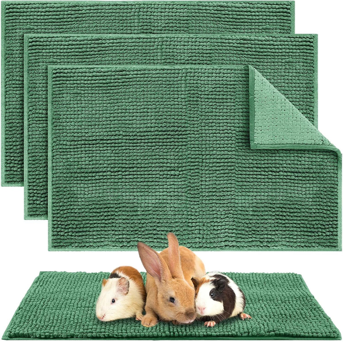 4 Pcs Guinea Pig Cage Liner, 16 x 24 Inch, Dark Green