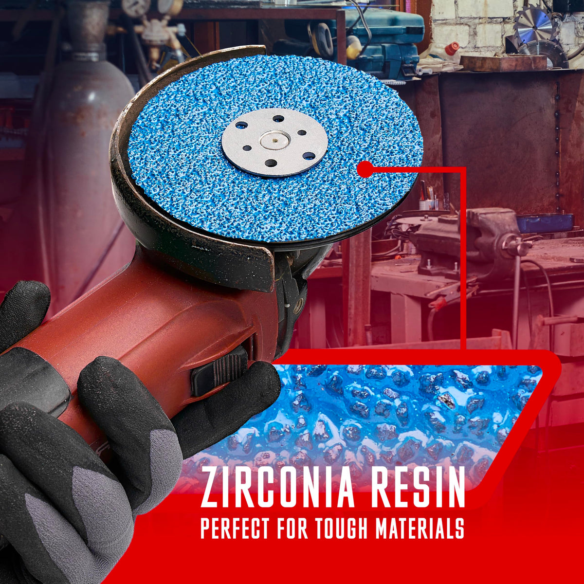 Zirconia Resin Fiber Sanding and Grinding Discs for Angle Grinder, 4-1/2” x 7/8”, 36 Grit, 25-Pack + Backing Pad + Lock Nut