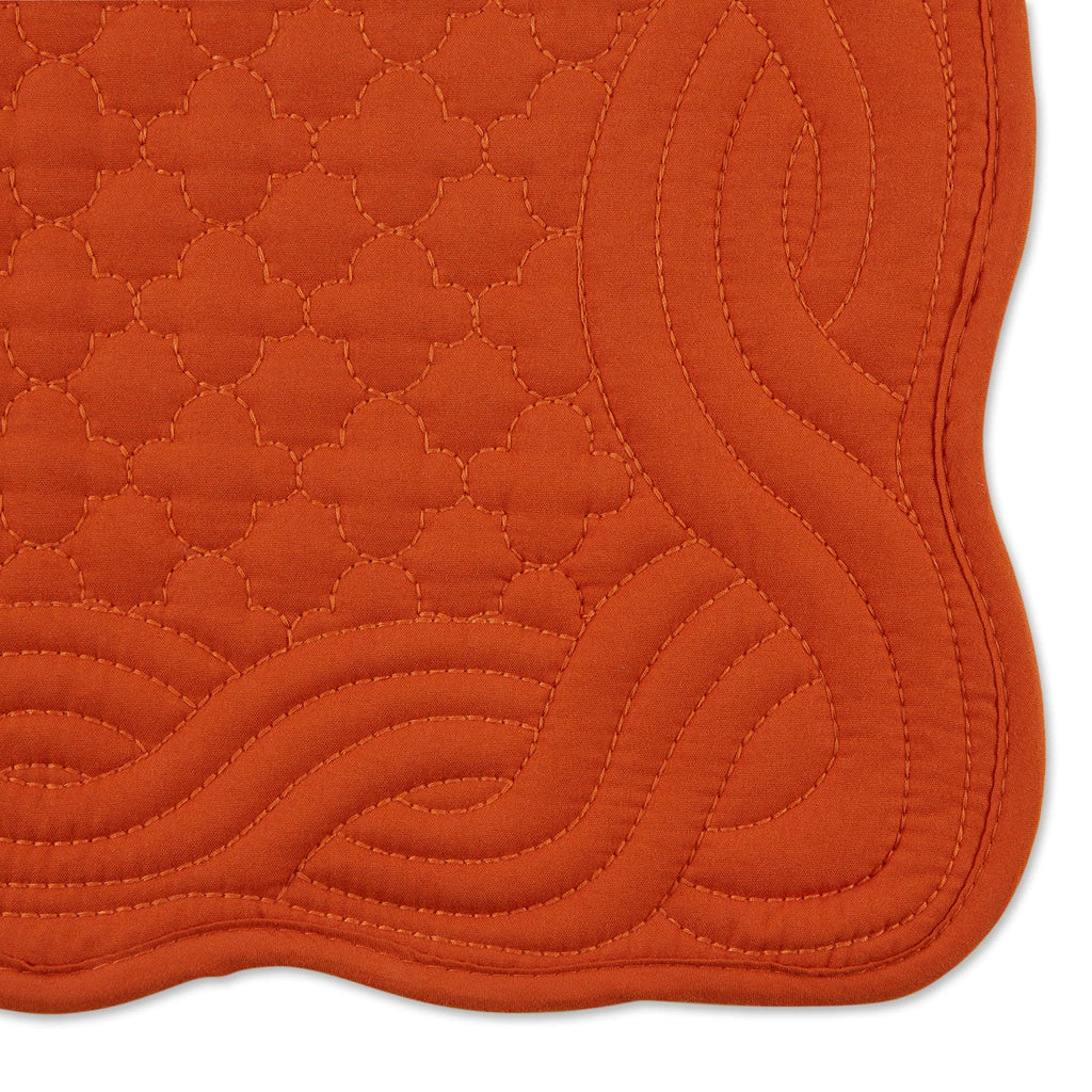 Quilted Farmhouse Collection Tabletop, Placemat Set, Pumpkin Spice, 6 Piece