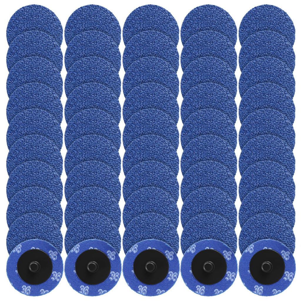 50 Pcs 2 Inch Flap Discs, 36 Grit 2 Sanding Discs with Aluminum Oxide Coated for Surface Prep, Grinding & Polishing (Blue, 2 x 2 Inches)