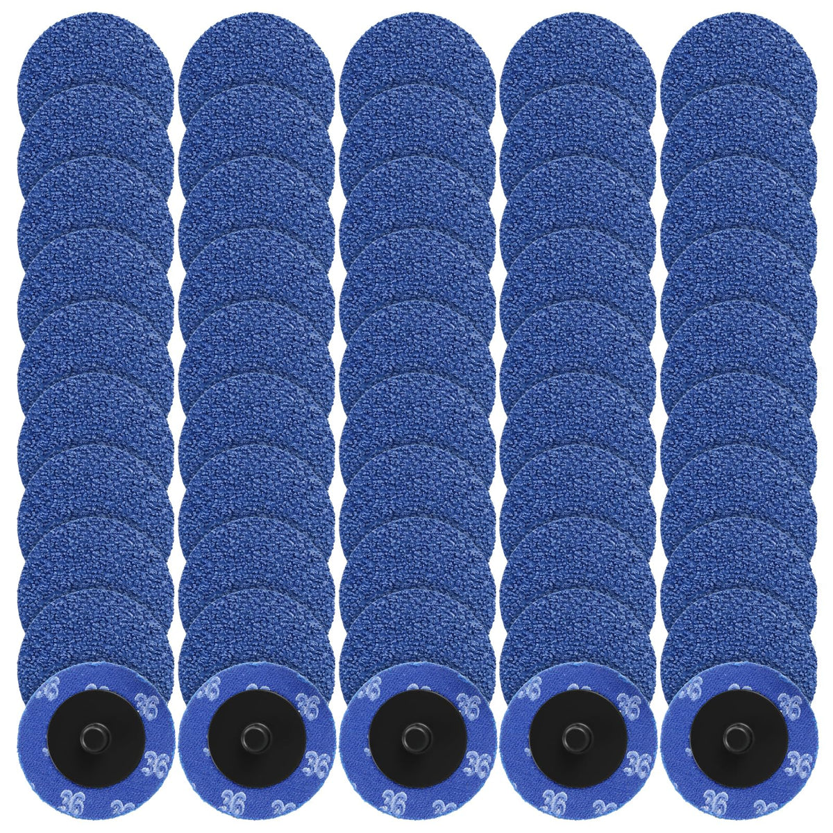 50 Pcs 2 Inch Flap Discs, 36 Grit 2 Sanding Discs with Aluminum Oxide Coated for Surface Prep, Grinding & Polishing (Blue, 2 x 2 Inches)
