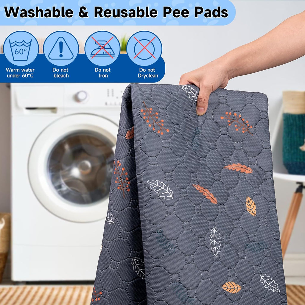 2 Pack Washable Guinea Pig Pee Pads, 24"x48" Reusable Cage Liners