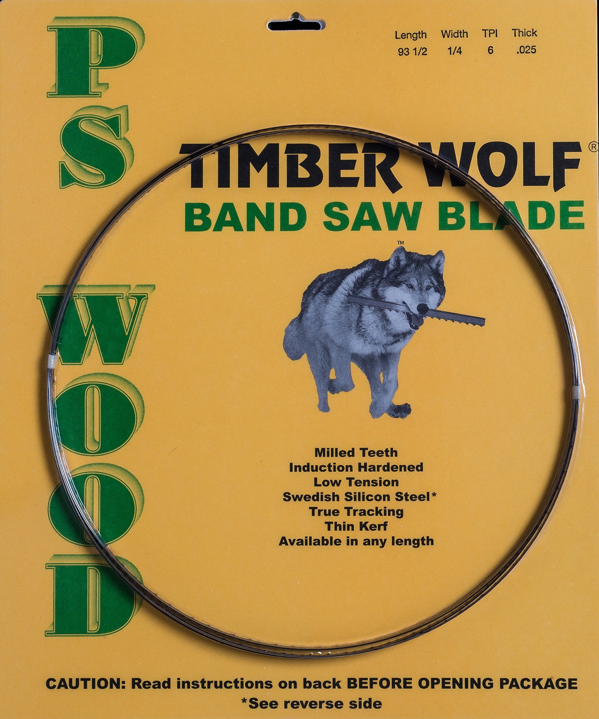 PS Wood Timber Wolf 95 x 1/2 x 3tpi Band Saw Blade fits Powermatic 14" 143-141