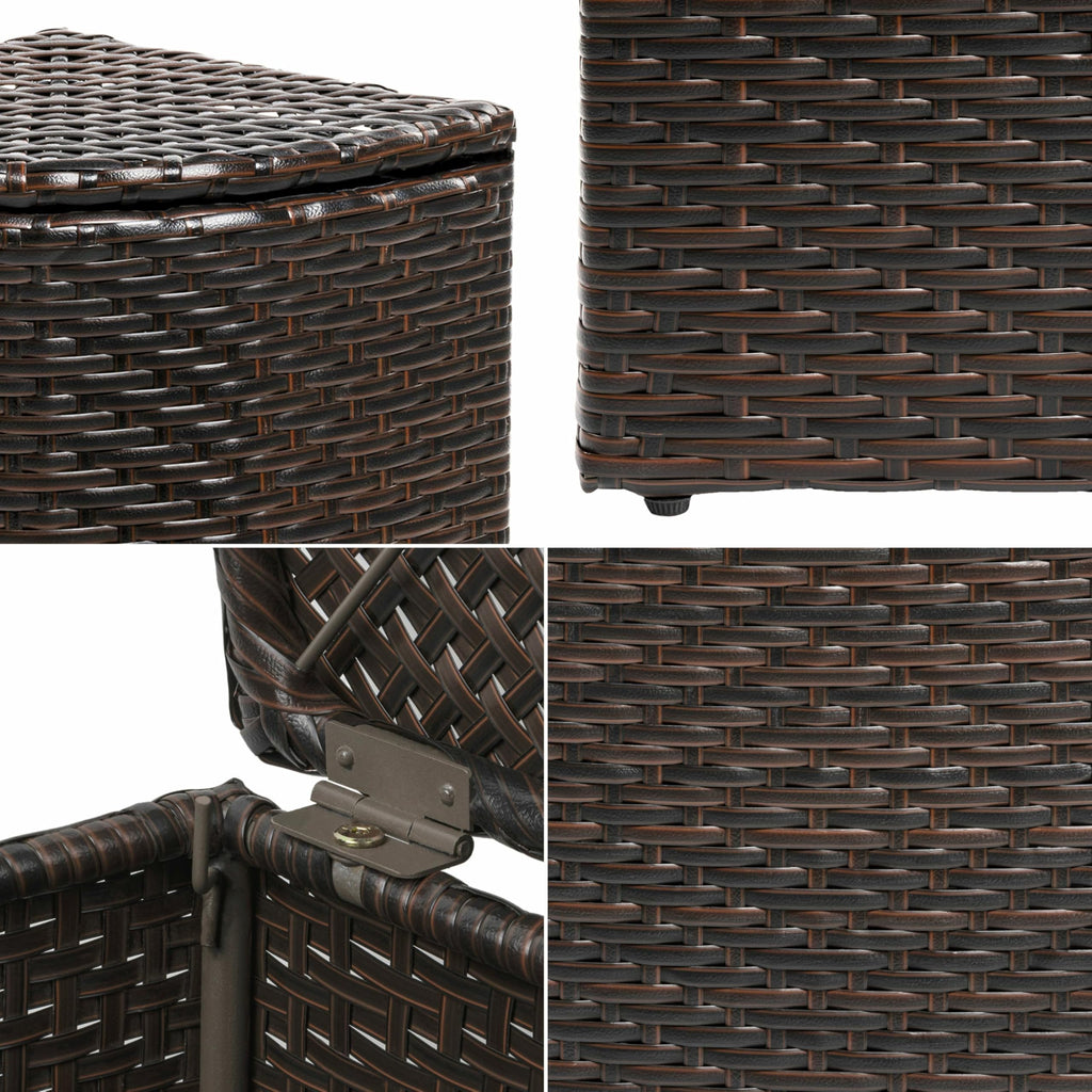Chloe 10 Gal Wicker Corner Outdoor Trash Can, Brown