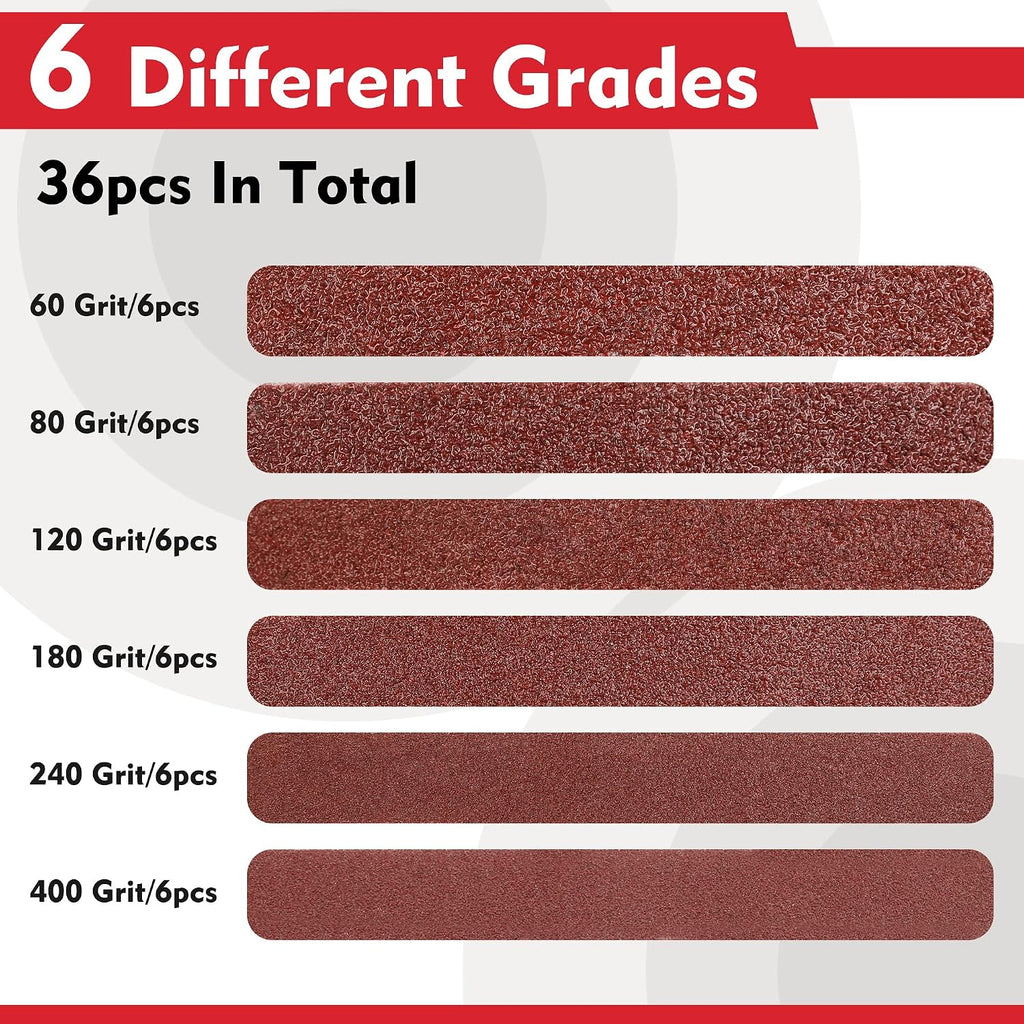 WORKPRO 36-Pack 1 x 30 Inch Sanding Belts, Aluminum Oxide Abrasive Belts