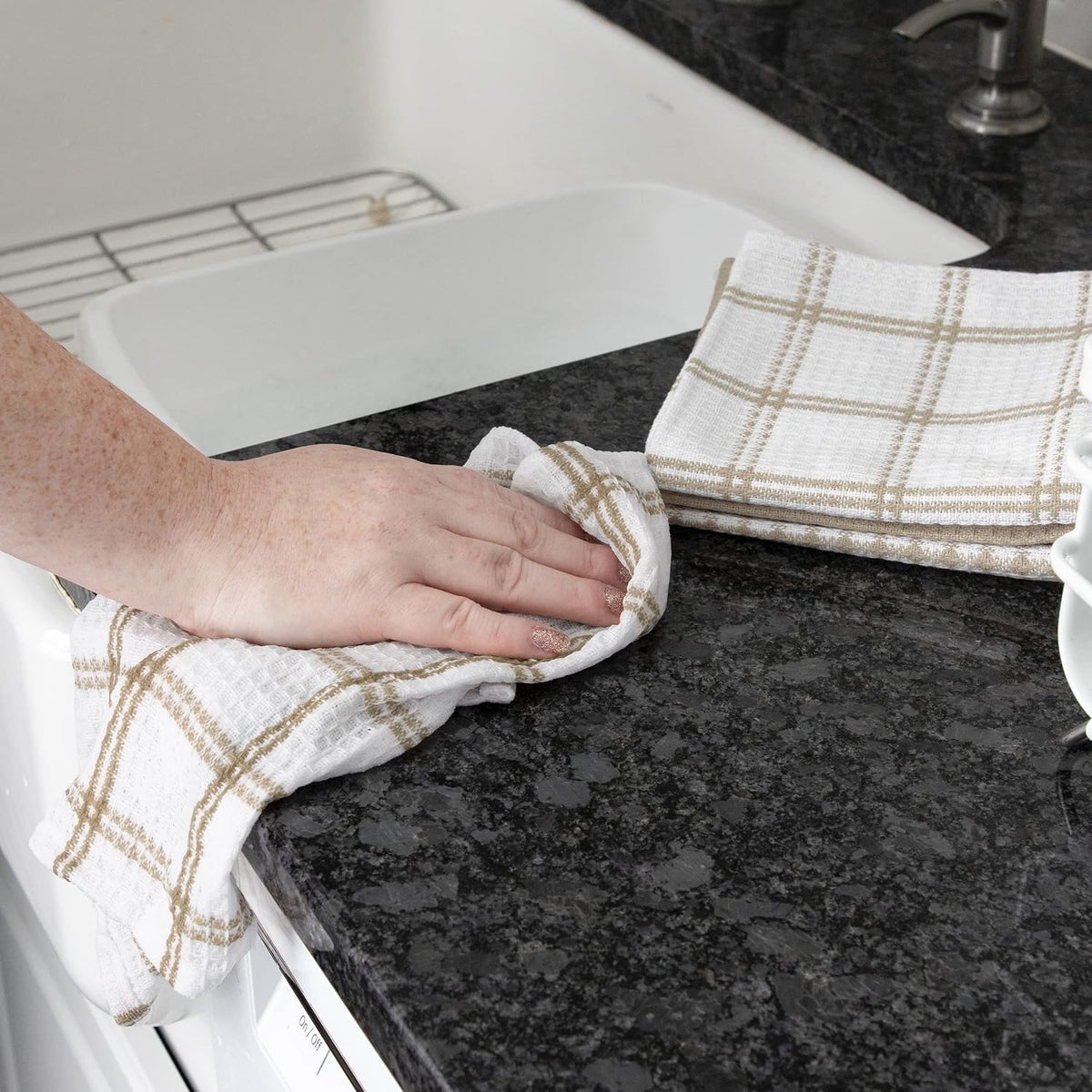 Premium Waffle Dish Cloths: Highly Absorbent, Super Soft Long Lasting - 100% Cotton, 12"x13" Towel for Cleaning &