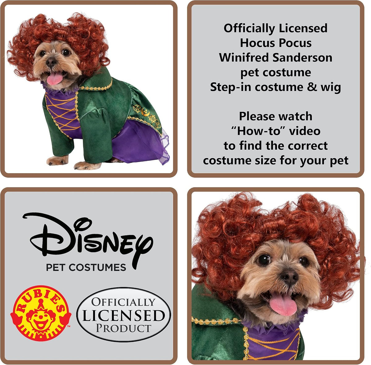 Disney Hocus Pocus: Winifred Sanderson Pet Costume for for Dogs or Cats, XL