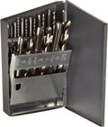 Chicago Latrobe 52581 GT18 High-Speed Steel Jobber Length Drill Bit and Spiral Point Tap Set with Metal Case, Uncoated (Bright) Finish, 18-piece, Wire Size, Letter, Inch, #6-32 to 1/2"-13 Tap Sizes
