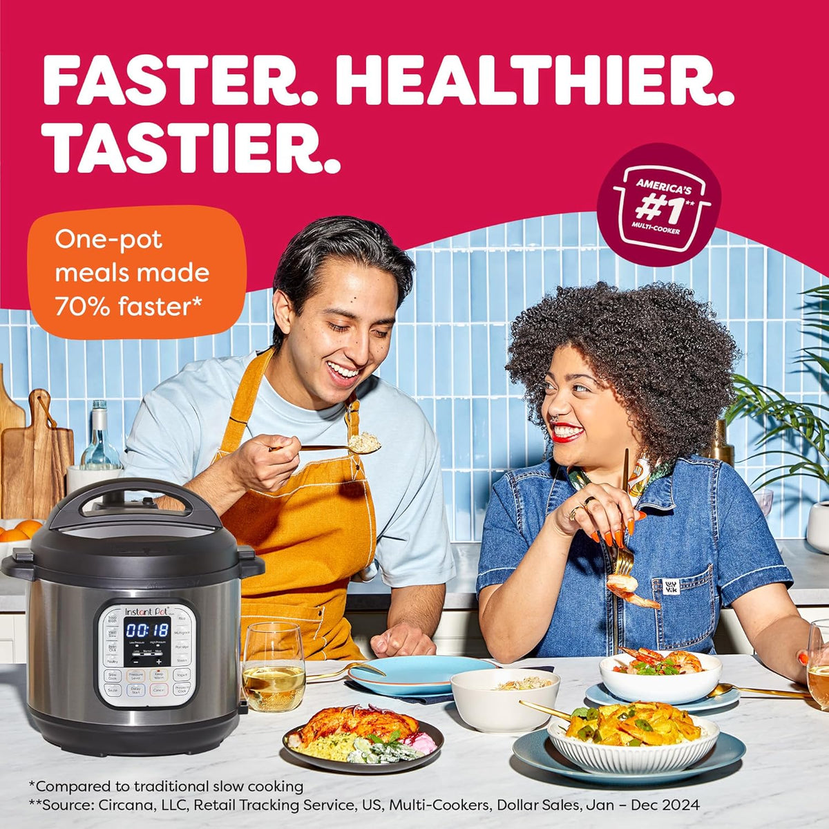 Duo 7-in-1 Electric Pressure Cooker, Slow Cooker, Rice, Steamer, Sauté, Yogurt Maker, Warmer & Sterilizer, Includes