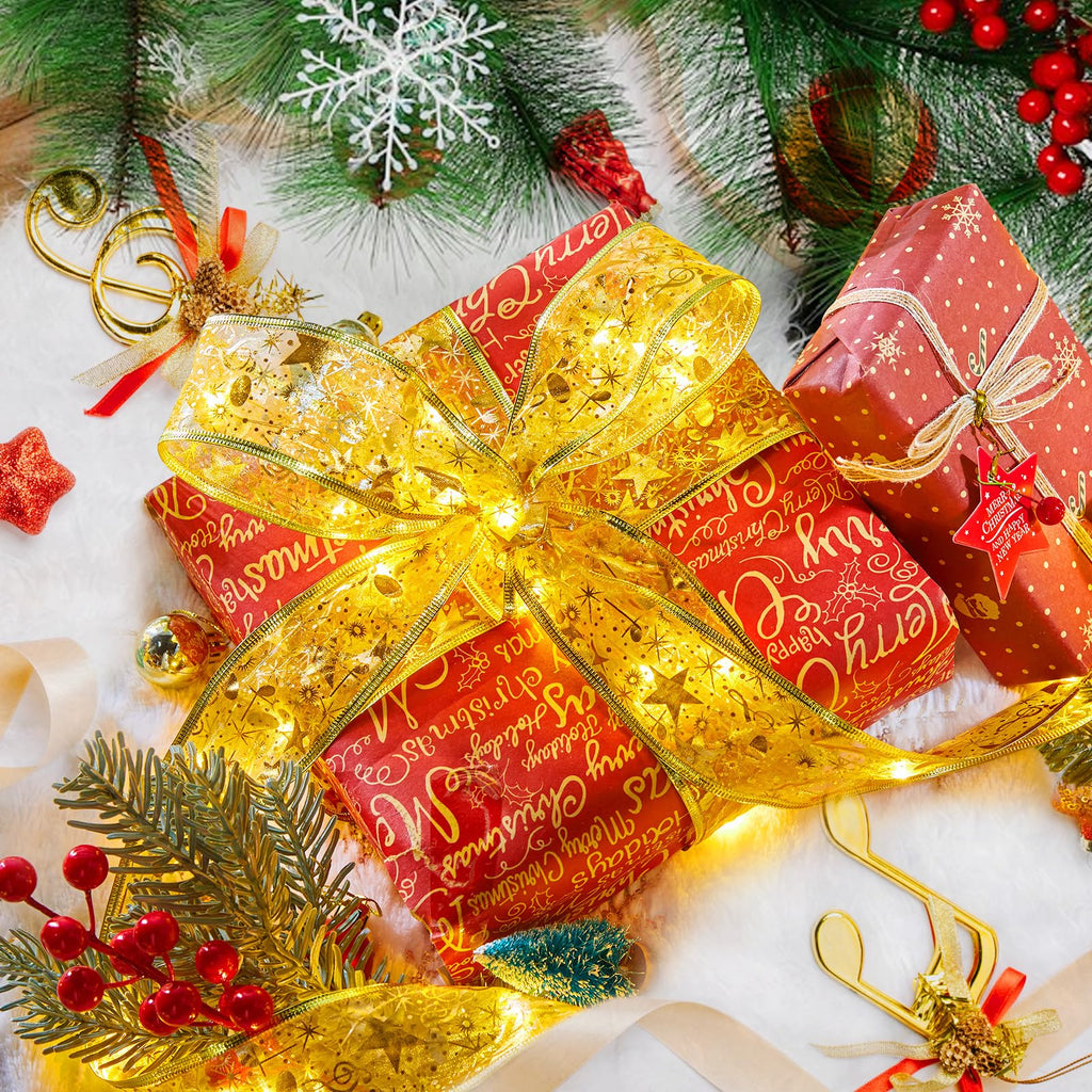 Christmas Tree Ribbon String Lights