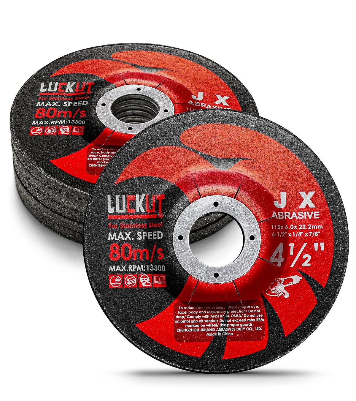 Grinding Wheels Grinding Discs 4-1/2'' x 1/4'' x 7/8'' Grinder Wheel Center Metal Aggressive Grinding for Angle Grinders-5 Pack