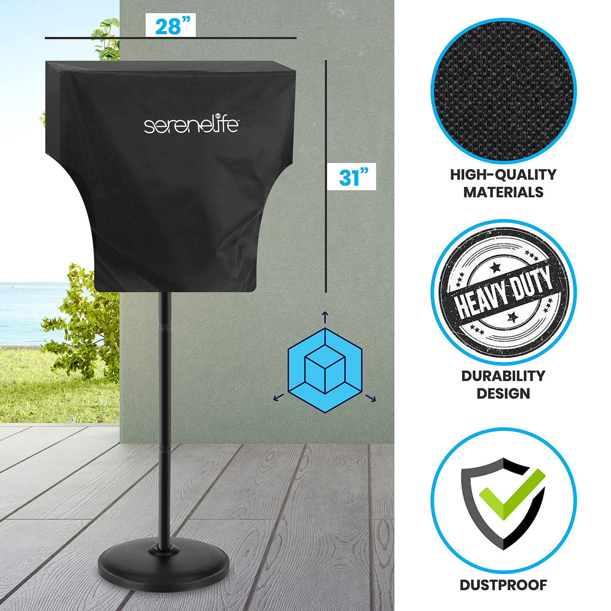 Patio Heater Cover for SLOHT40 Infrared Outdoor Electric Space Heater, Heavy Duty Propane Heater Cover, Durable