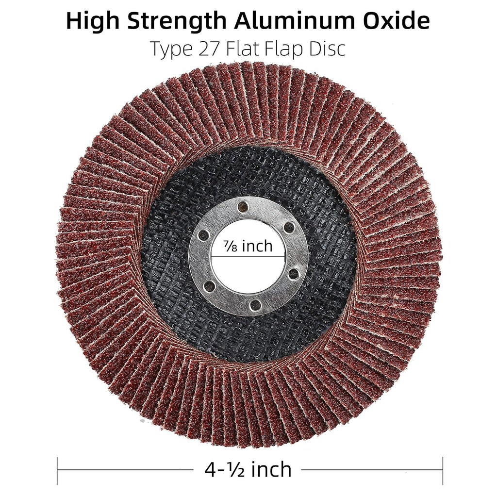 LotFancy Angle Grinder Sanding Disc for Metal Wood, 40pcs, 4 1/2 Flap Disc