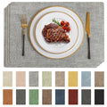 Faux Leather Vinyl Placemats Set of 4, Light Grey