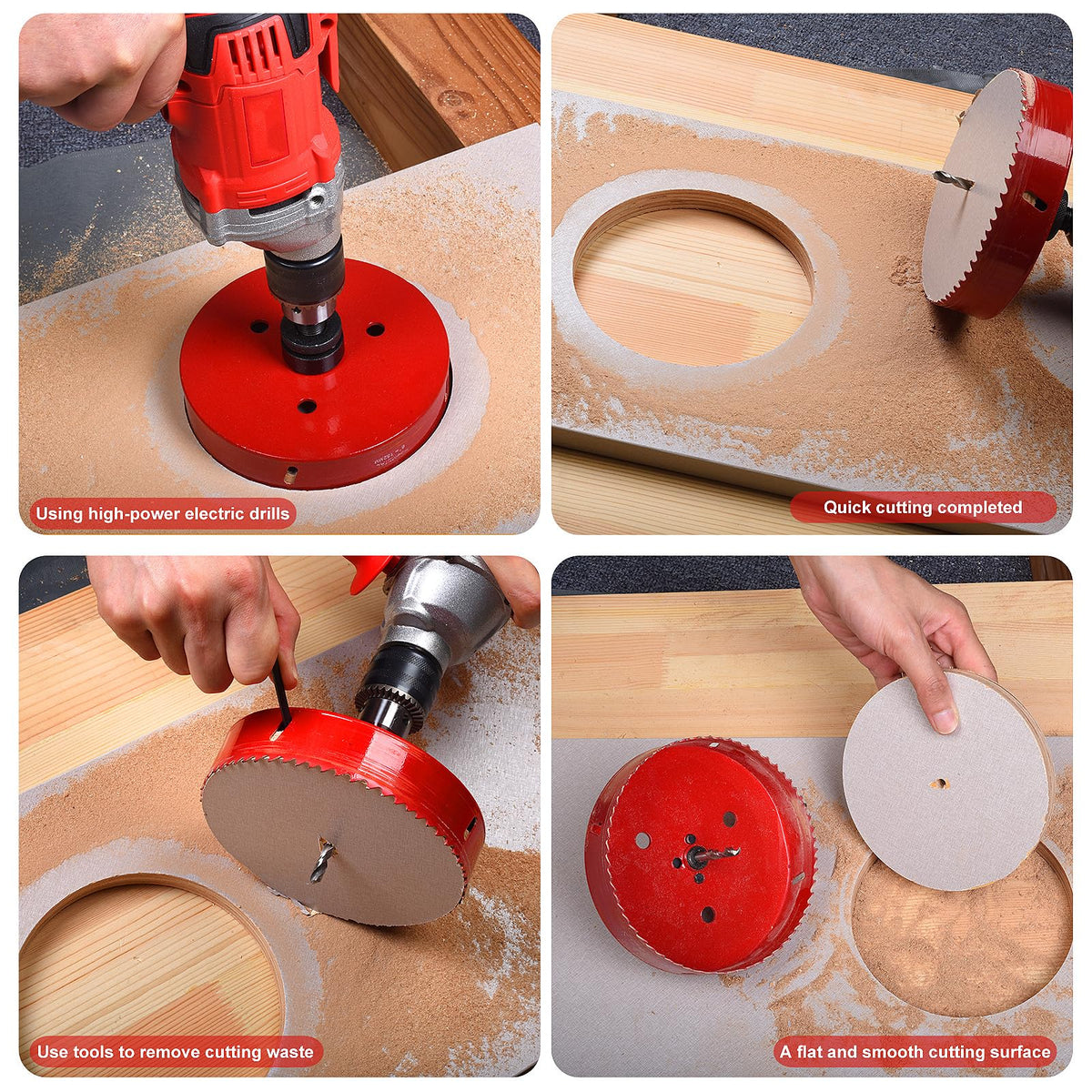 6 Inch Hole Saw - 152mm HSS Bi-Metal Hole Saw - Heavy Duty Hole Cutter for Metal/Wood with Smooth Flat Edge, Fast Chip Removal, Ideal for Cornhole Boards, Bean Bags, Recessed Lights
