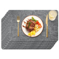 Faux Leather Placemats Set of 6, Easy to Clean, Grey