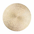 Round Gold Placemats Set of 12, Gold Vinyl Metallic 15 Inch Round Placemat, Washable Wipeable Hollow Place Mats Non