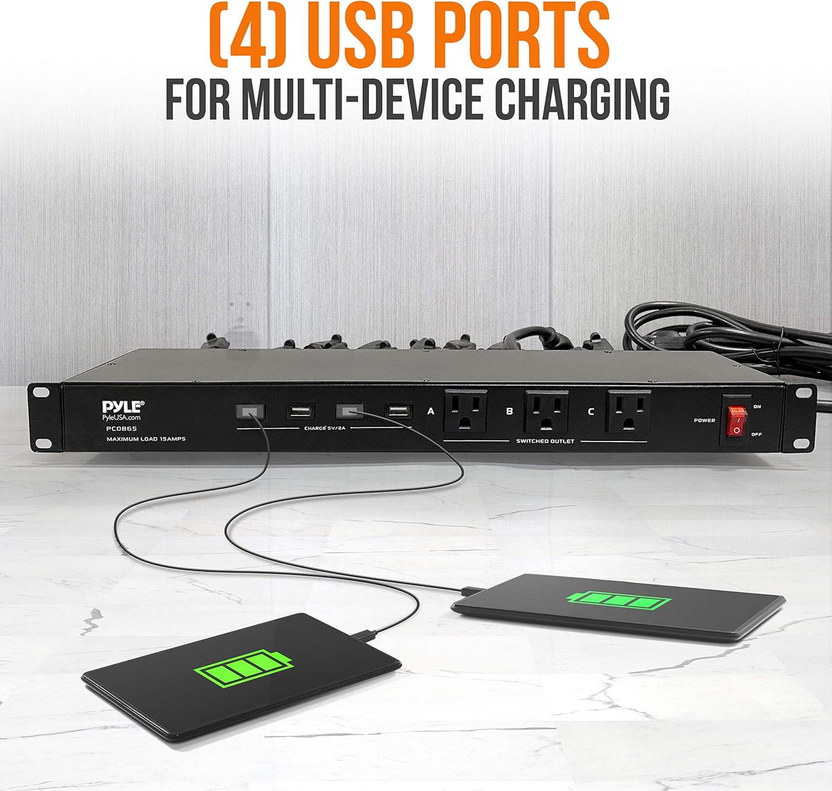 19 Outlet 1U 19" Rackmount PDU Power Distribution Supply Center Conditioner Strip Unit Surge Protector 15 Amp Circuit