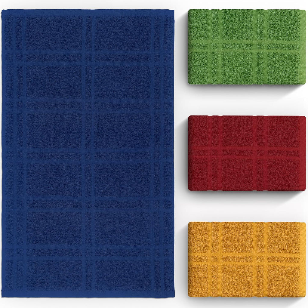 Large Kitchen Towels, 100% Cotton, Plaid Rags, 15 x 25, Assorted