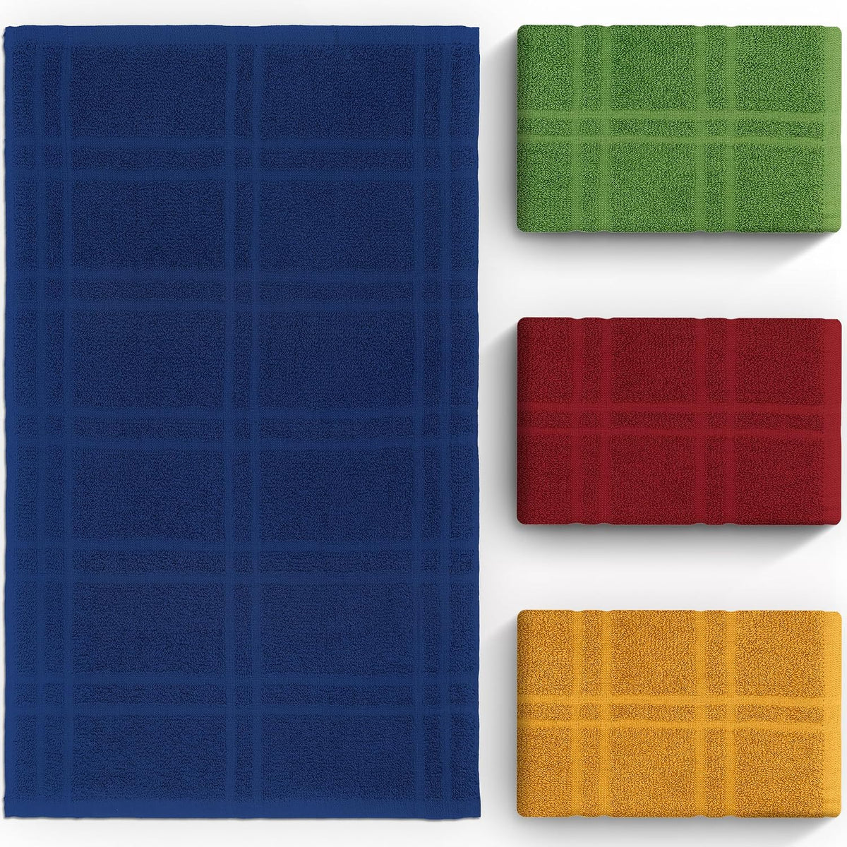 Large Kitchen Towels, 100% Cotton, Plaid Rags, 15 x 25, Assorted