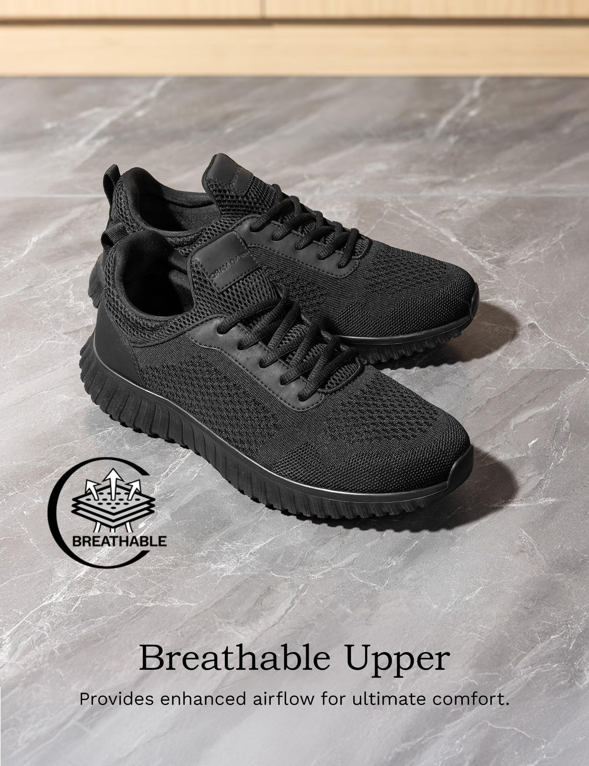 Men's Non Slip Work Shoes,Black,9.5