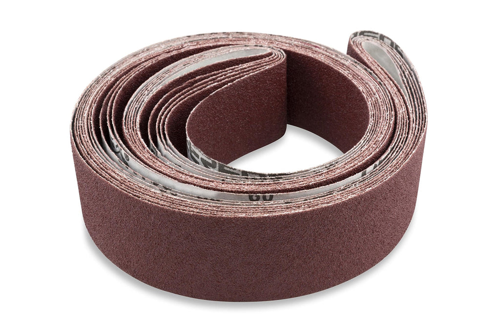 Red Label Abrasives 2 X 72 Inch 180 Grit Flexible Aluminum Oxide Multipurpose Sanding Belts for Woodworking, Leather, Rubber, Plastic, & Light Metal Working - Belt Sand Paper 6 Pack