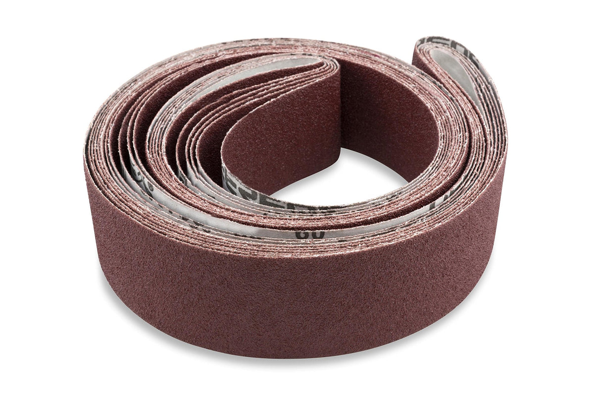 Red Label Abrasives 2 X 72 Inch 180 Grit Flexible Aluminum Oxide Multipurpose Sanding Belts for Woodworking, Leather, Rubber, Plastic, & Light Metal Working - Belt Sand Paper 6 Pack