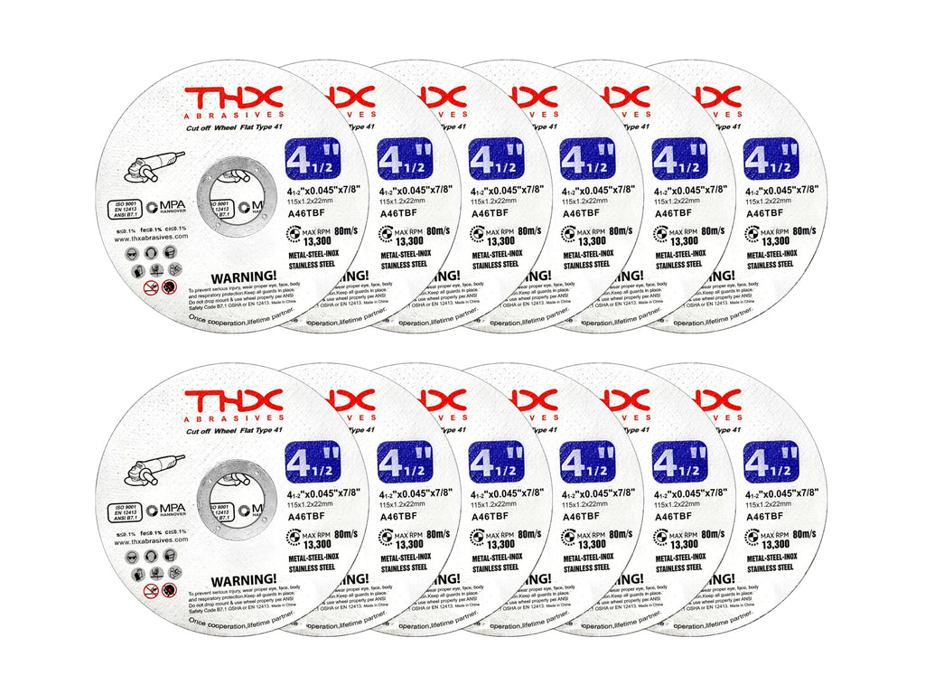 THX Cut Off Wheel 4 1/2 Inch, Long-Lasting Thin Cutting Wheel,12 Pack