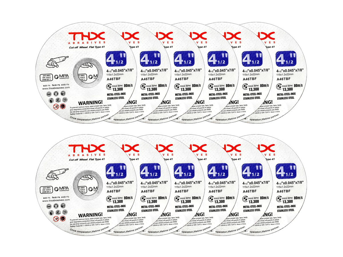 THX Cut Off Wheel 4 1/2 Inch, Long-Lasting Thin Cutting Wheel,12 Pack