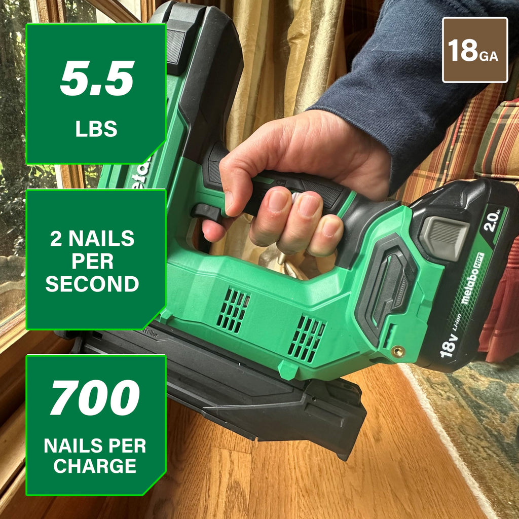 Metabo HPT Brad Nailer, 18 Gauge Cordless, 18V Kit, NT1850DG
