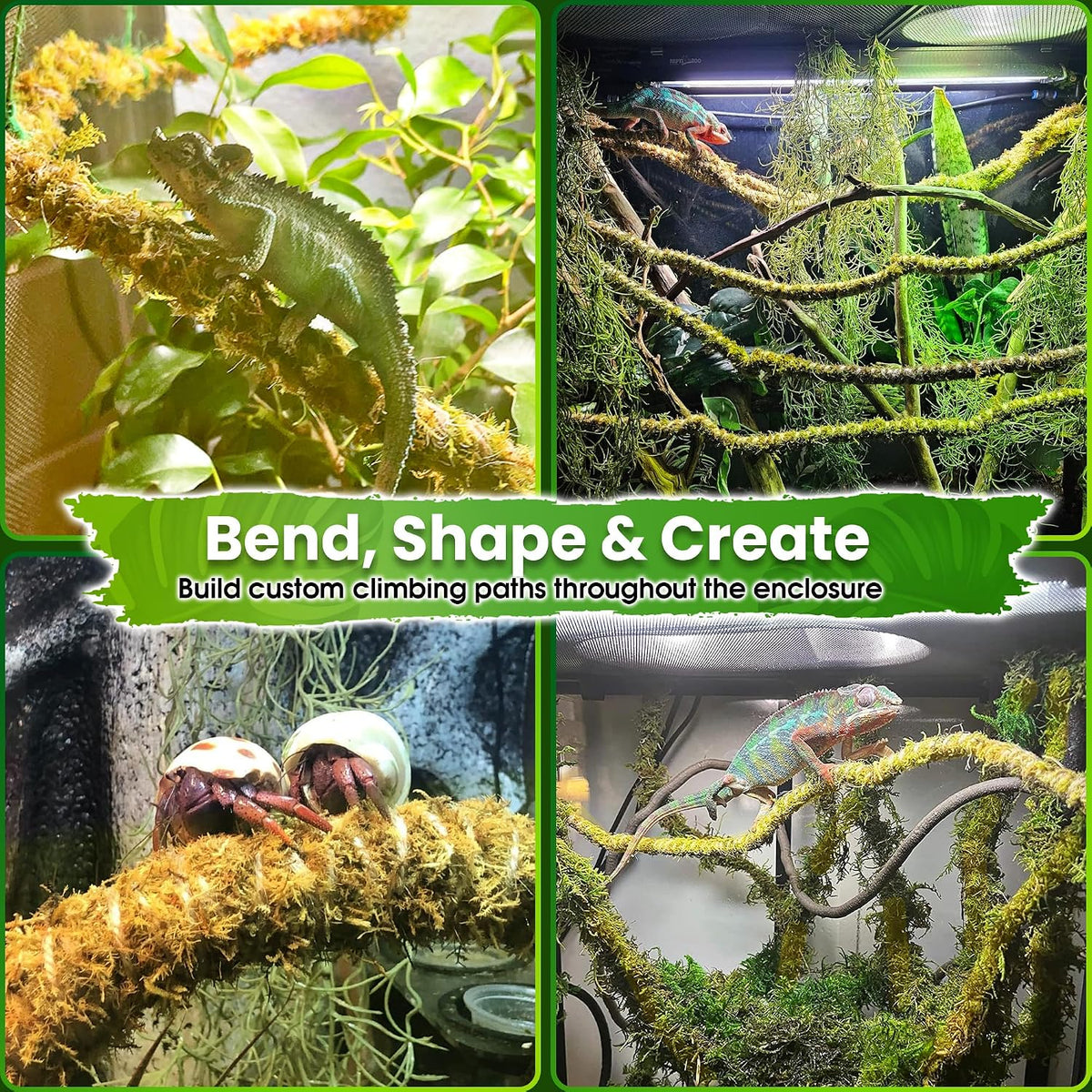 10FT Reptile Vines for Climbing, Bendable Branch for Reptile