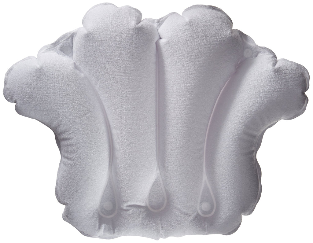 Inflatable Bath Pillow - Terry Cloth (White)