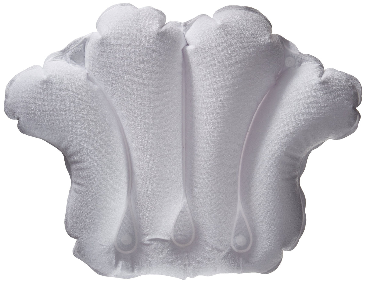 Inflatable Bath Pillow - Terry Cloth (White)