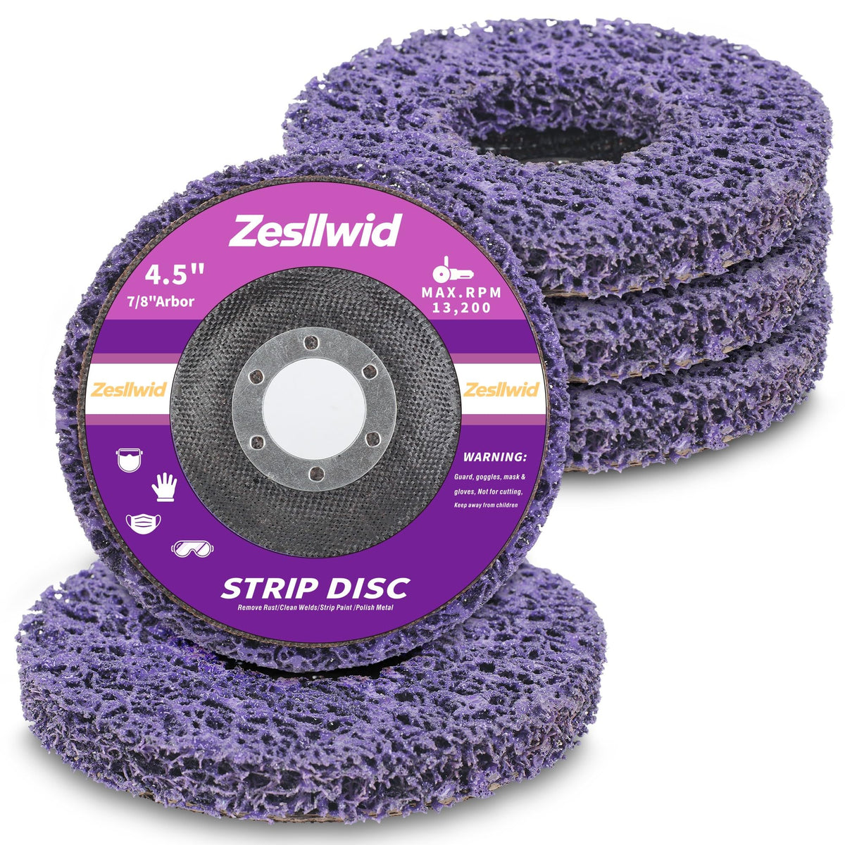 5 Pack 4.5" Strip Discs Rust Remover Paint Stripper for Angle Grinder