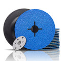 Zirconia Resin Fiber Sanding and Grinding Discs for Angle Grinder, 4-1/2” x 7/8”, 36 Grit, 25-Pack + Backing Pad + Lock Nut
