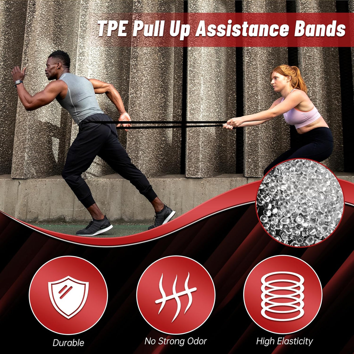 Pull Up Assistance Bands, 5-Level Resistance Bands for Working Out, Pull Up Bands for Men & Women, Exercise Bands for