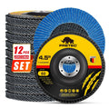 Flap Discs 4 1/2 for Angle Grinder, 12 Pcs Flap Discs 60 Grit, 4.5" x 7/8" High Density Zirconia Type 27 Flap Sanding Disc for Grinding, Rust Removal, Sanding and Finishing - 12 Packs