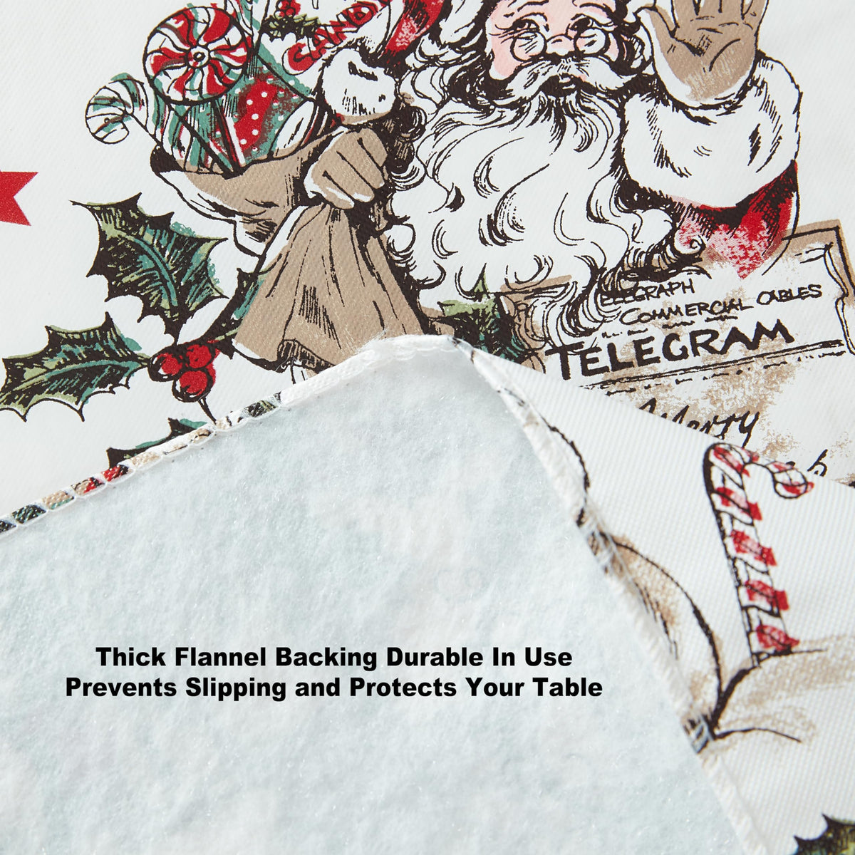 Vintage Nostalgia Christmas 52x70 Inch Rectangle Vinyl Tablecloth